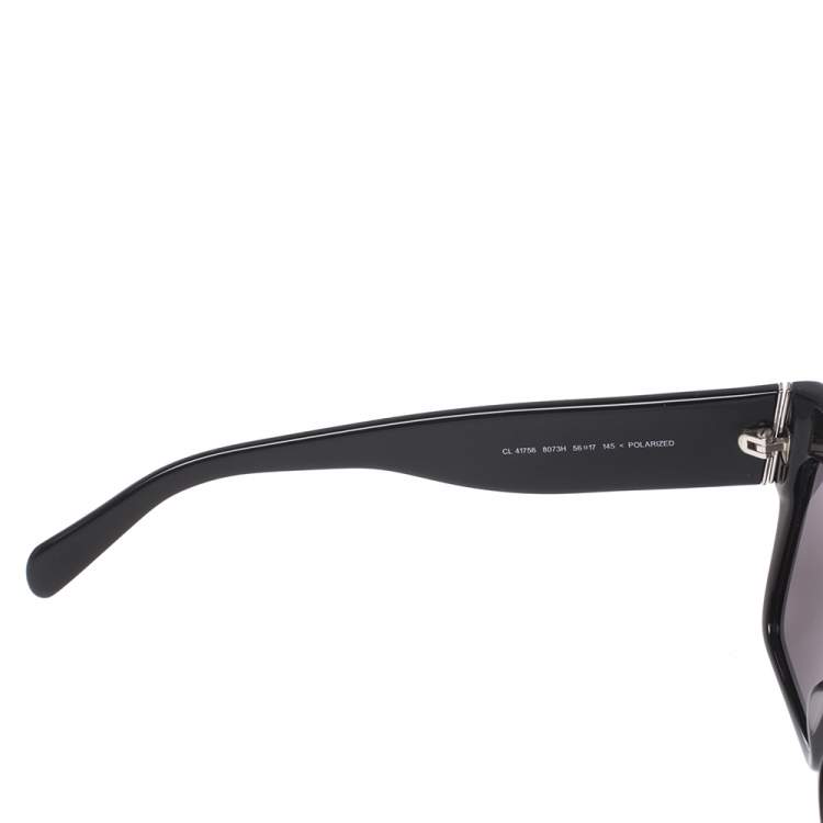 Pre Owned Celine Black/Grey CL 41756 Square Polarized Sunglasses