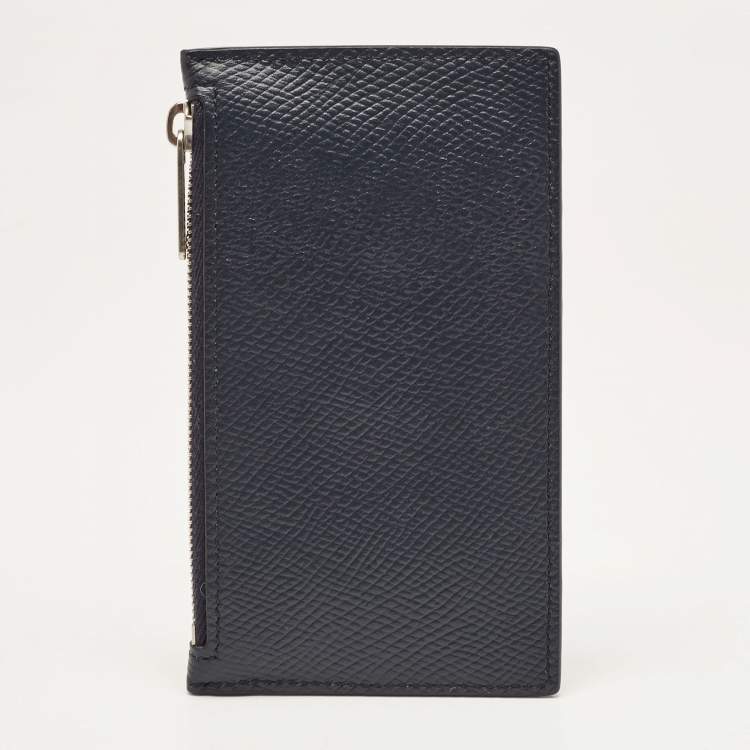 Pre Owned Celine Dark Blue Leather Zip Card Holder