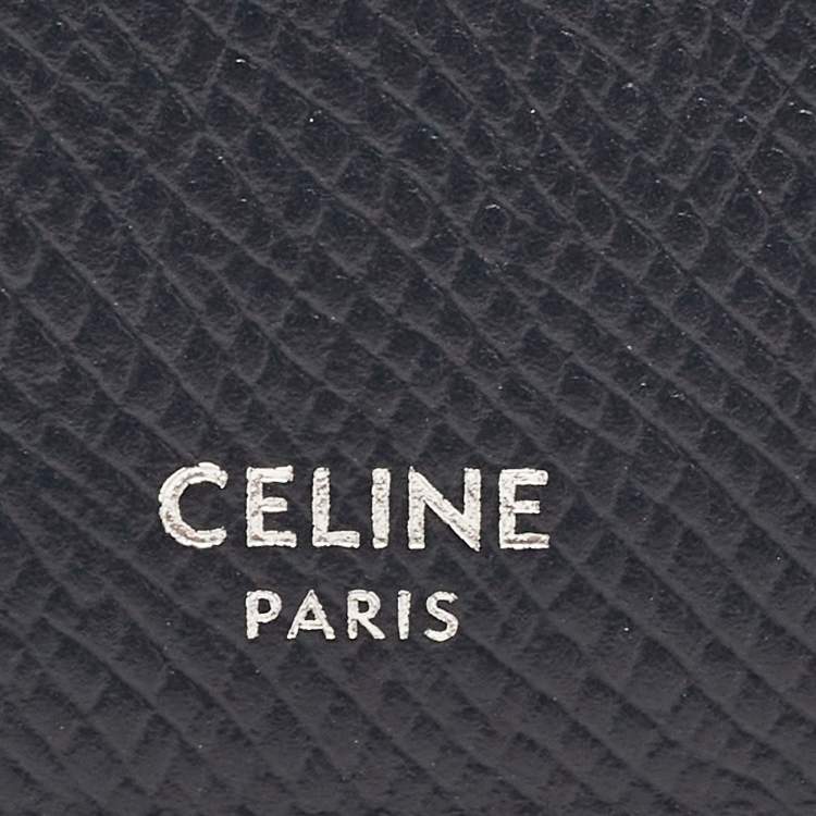 Pre Owned Celine Dark Blue Leather Zip Card Holder