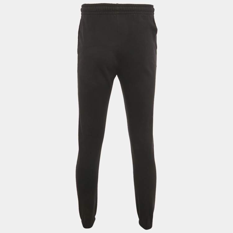 Pre Owned Celine Black Logo Print Cotton Track Pants S