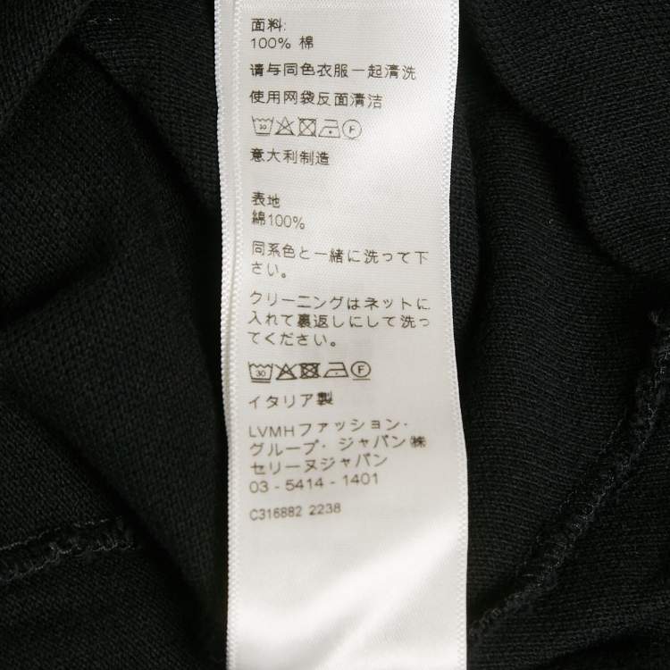 Pre Owned Celine Black Logo Embroidered Cotton Polo T-Shirt XL