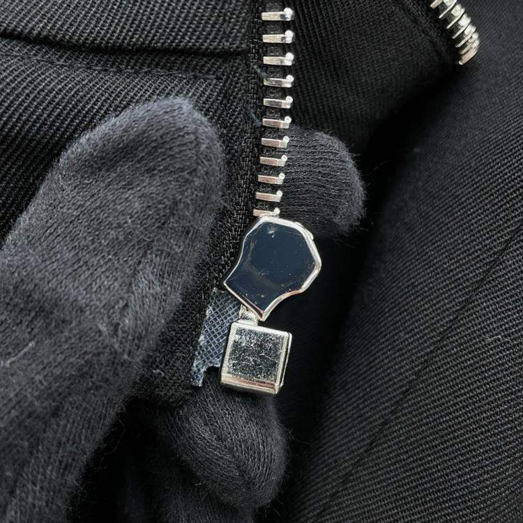 Pre Owned Celine Zip Up Jacket Size 52 Black Wool and Nylon XL