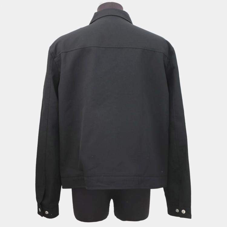 Pre Owned Celine Zip Up Jacket Size 52 Black Wool and Nylon XL