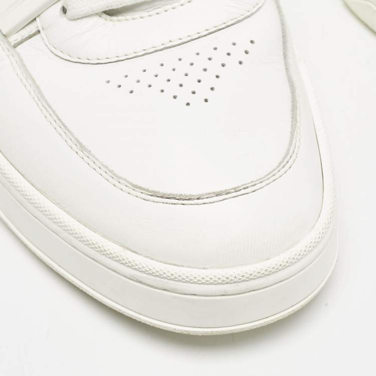 Pre Owned Celine White Leather Lace Up Sneakers Size 44