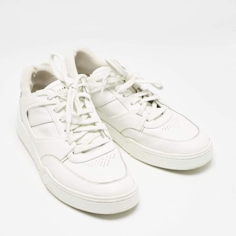 Pre Owned Celine White Leather Lace Up Sneakers Size 44