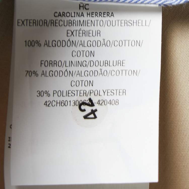 Pre Owned CH Carolina Herrera Beige Cotton Trousers 2XL