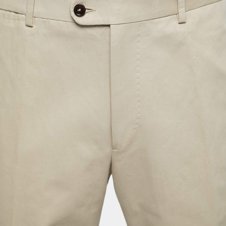Pre Owned CH Carolina Herrera Beige Cotton Trousers 2XL
