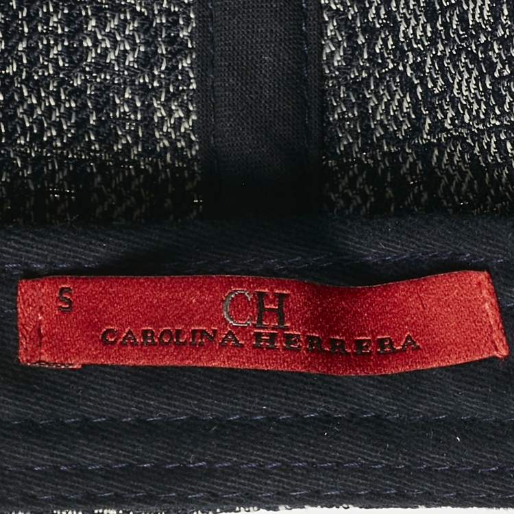 Pre Owned CH Carolina Herrera Navy Blue Monogram Canvas Baseball Cap S