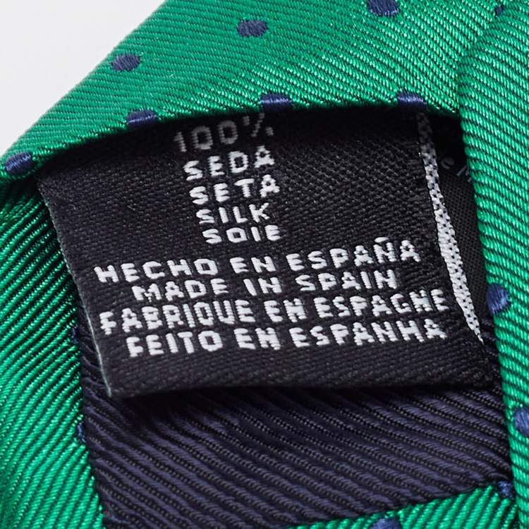 Pre Owned CH Carolina Herrera Green Dotted Silk Tie