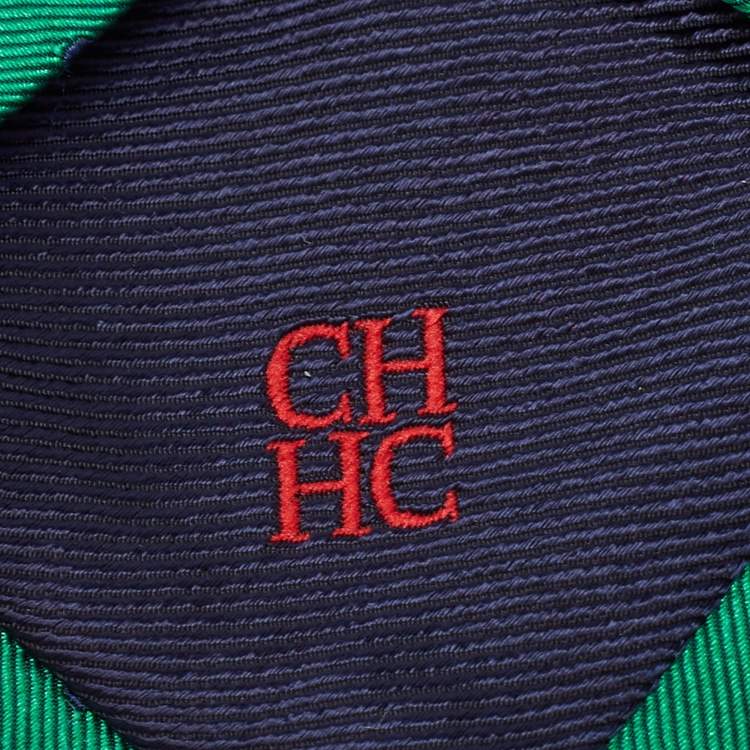 Pre Owned CH Carolina Herrera Green Dotted Silk Tie