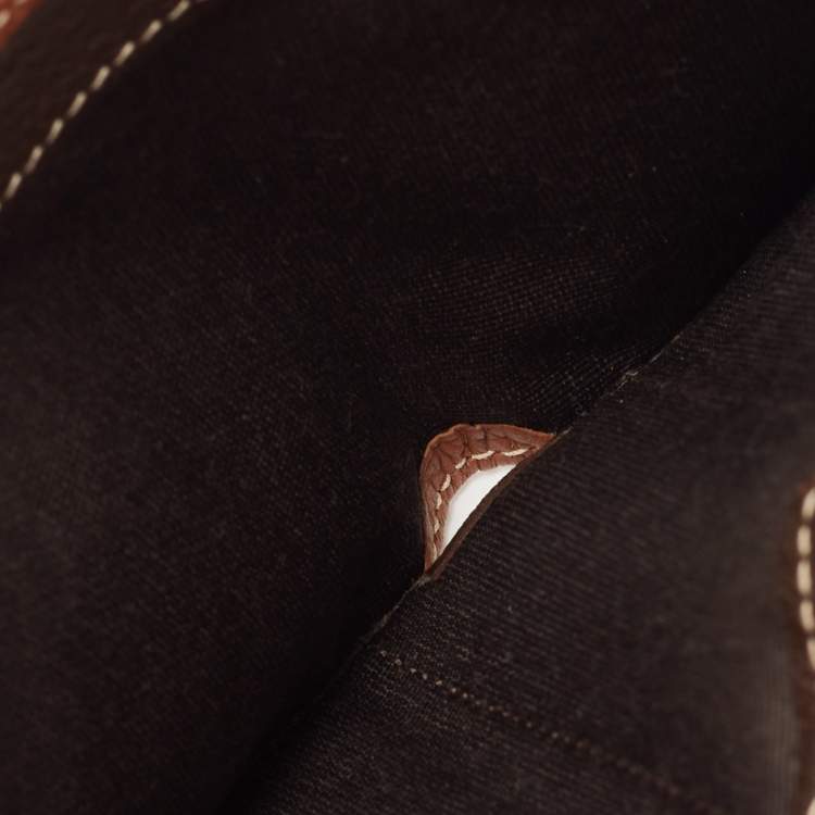 Pre Owned CH Carolina Herrera Brown Monogram Embossed Leather Bifold Wallet