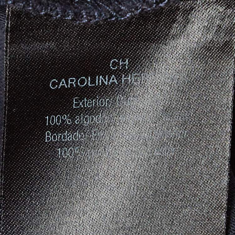 Pre Owned CH Carolina Herrera Navy Blue Logo Applique Jersey T-Shirt L