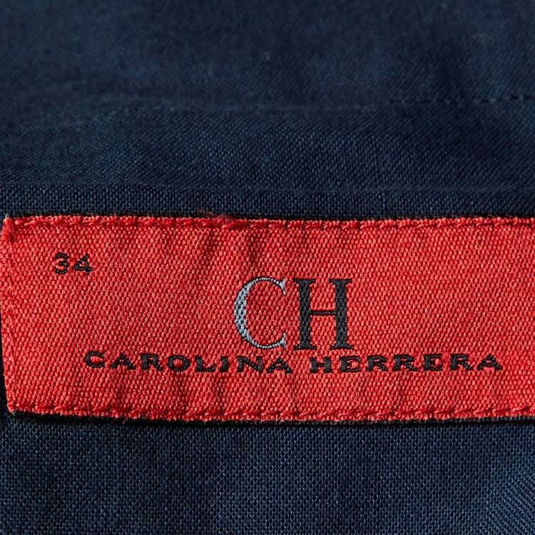 Pre Owned CH Carolina Herrera Brown Linen Regular Fit Trousers L