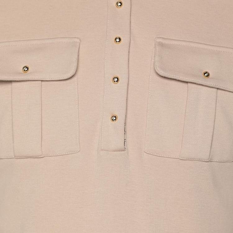 Pre Owned CH Carolina Herrera Beige Pique Cotton Long Sleeve T-Shirt M