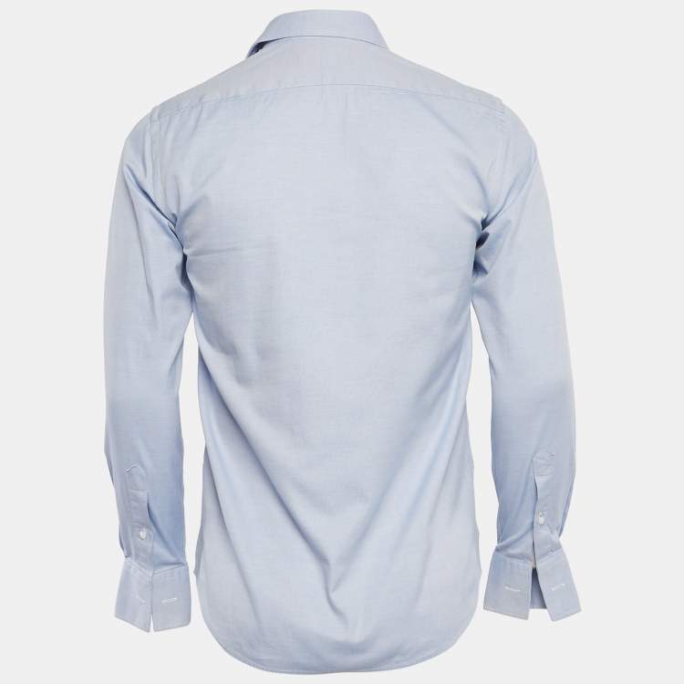Pre Owned CH Carolina Herrera Blue Patterned Cotton Long Sleeve Shirt S
