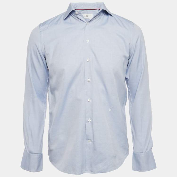 Pre Owned CH Carolina Herrera Blue Patterned Cotton Long Sleeve Shirt S