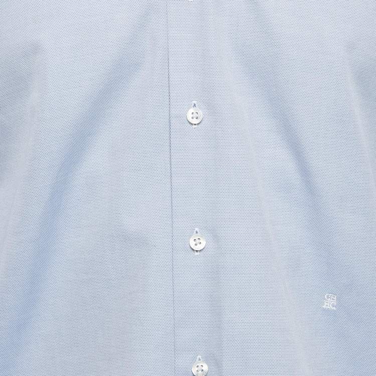 Pre Owned CH Carolina Herrera Blue Patterned Cotton Long Sleeve Shirt S