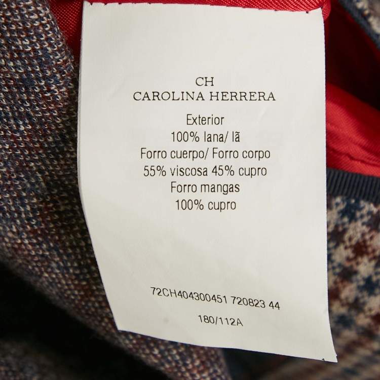 Pre Owned CH Carolina Herrera Multicolor Wool Single Breasted Blazer XXL