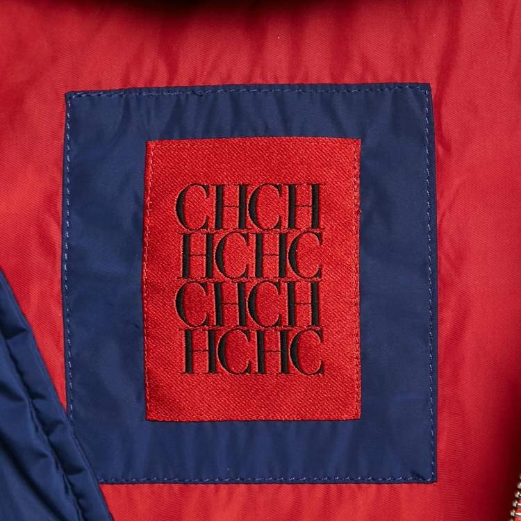 Pre Owned CH Carolina Herrera Blue Synthetic Detachable Hood Down Jacket M