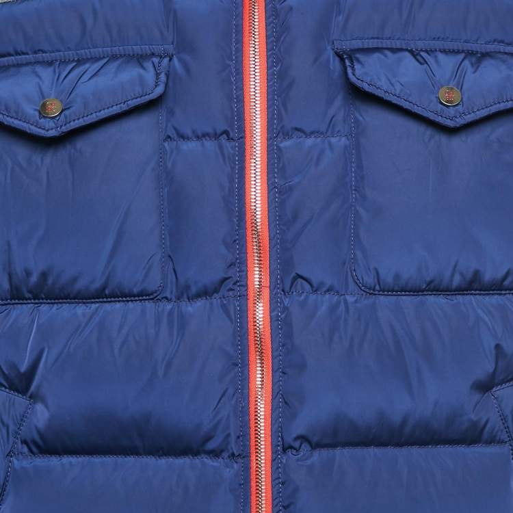 Pre Owned CH Carolina Herrera Blue Synthetic Detachable Hood Down Jacket M