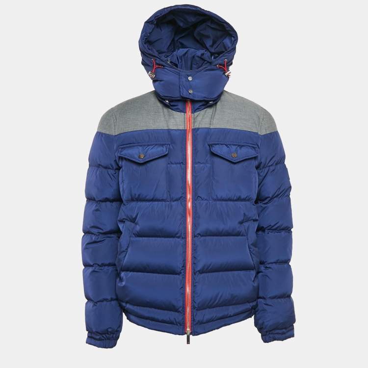 Pre Owned CH Carolina Herrera Blue Synthetic Detachable Hood Down Jacket M