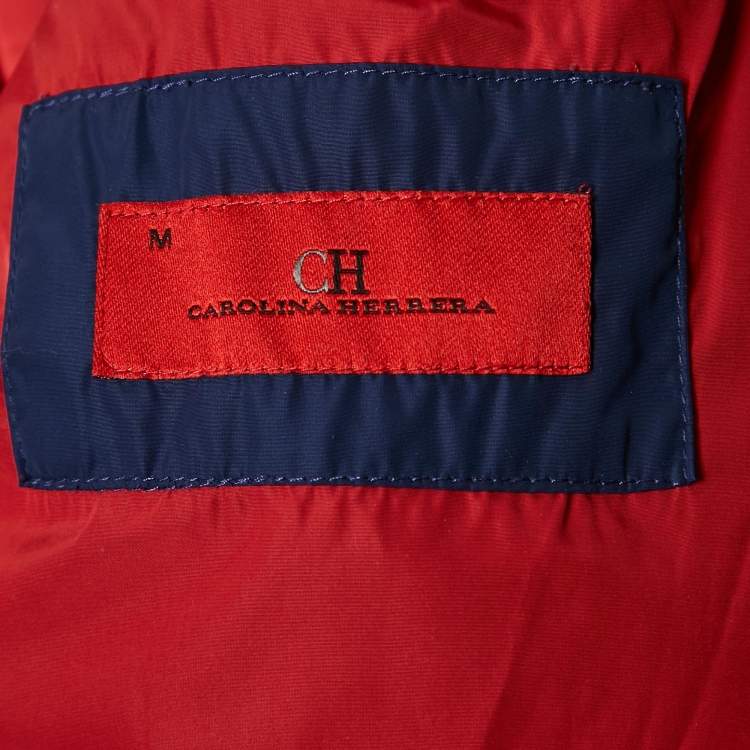Pre Owned CH Carolina Herrera Blue Synthetic Detachable Hood Down Jacket M