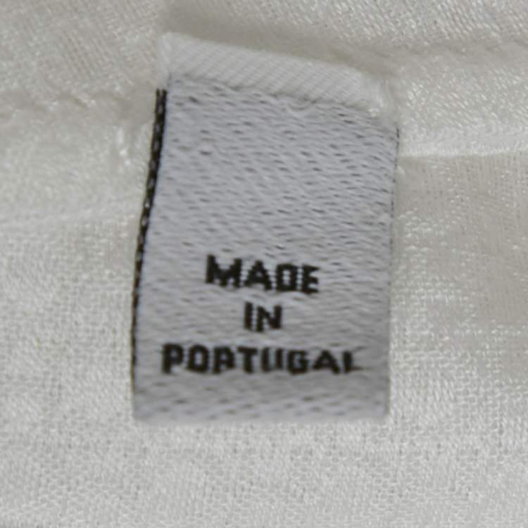 Pre Owned CH Carolina Herrera White Logo Jacquard Cotton Button Front Blouse XS