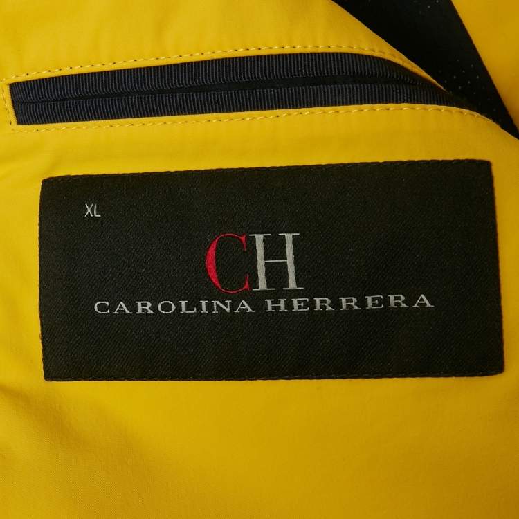 Pre Owned CH Carolina Herrera Yellow Synthetic Oversized Jacket XL