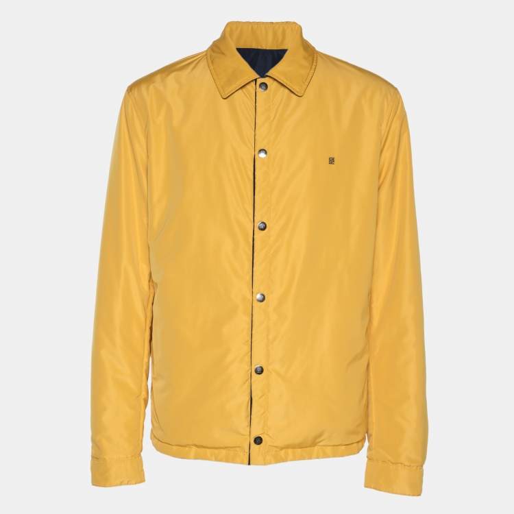 Pre Owned CH Carolina Herrera Navy Blue/Yellow Nylon CH Logo Reversible Jacket M