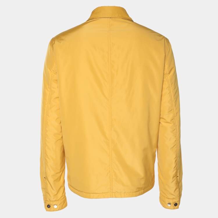 Pre Owned CH Carolina Herrera Navy Blue/Yellow Nylon CH Logo Reversible Jacket M