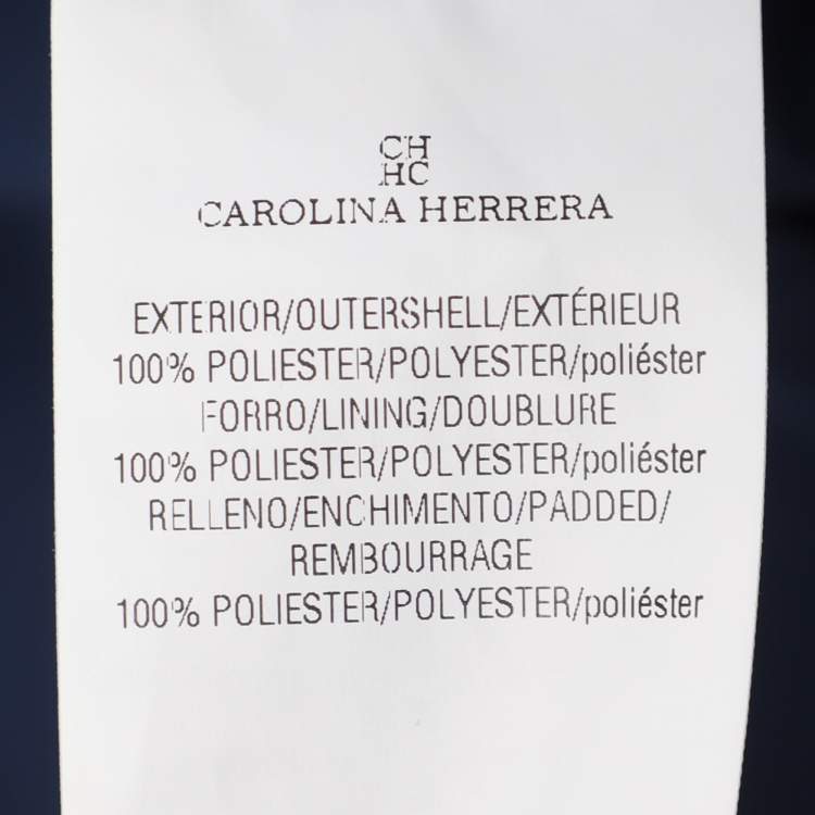 Pre Owned CH Carolina Herrera Navy Blue/Yellow Nylon CH Logo Reversible Jacket M