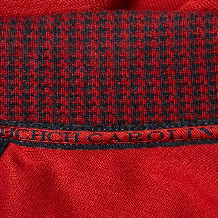 مملوكة مسبقًا CH Carolina Herrera Red Pique Polo T-Shirt L