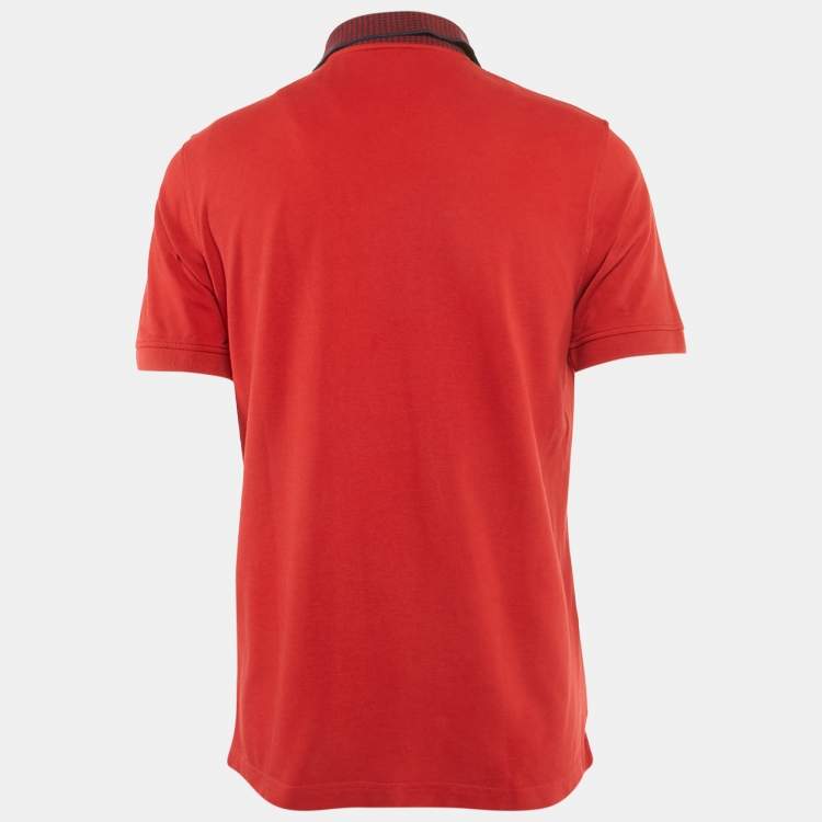 مملوكة مسبقًا CH Carolina Herrera Red Pique Polo T-Shirt L
