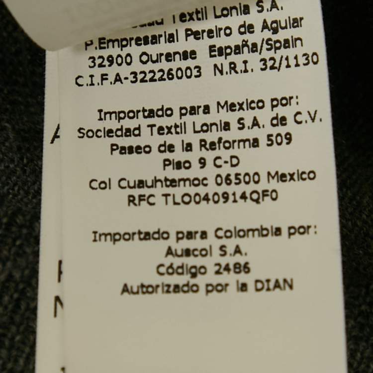 مملوكة مسبقًا CH Carolina Herrera Grey Argyle Wool V-Neck Sweater M