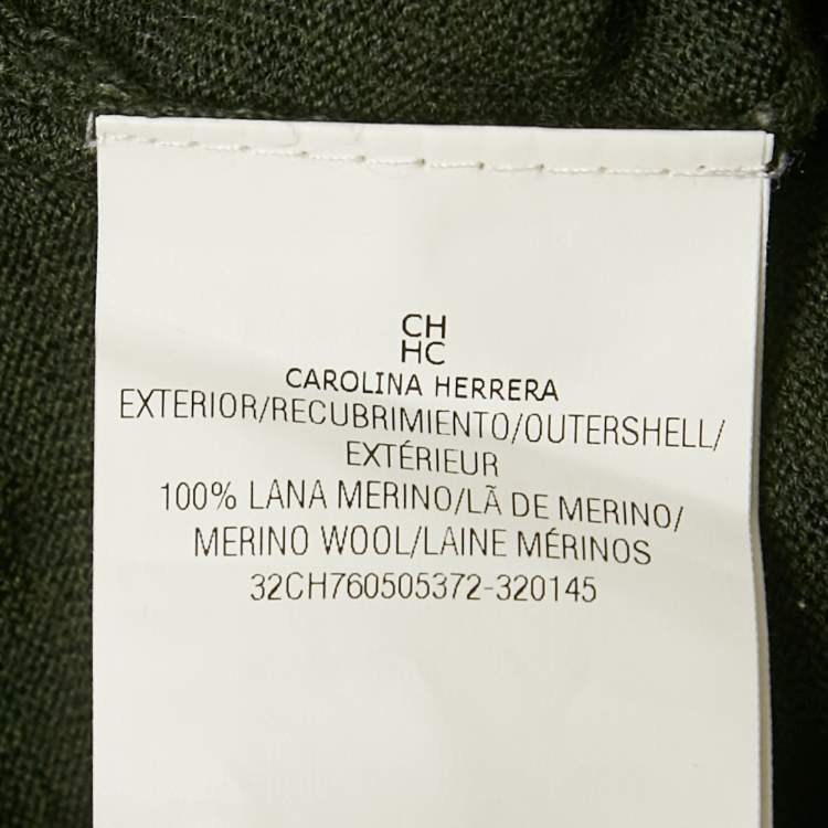 Pre Owned CH Carolina Herrera Grey Wool Knit Cardigan S