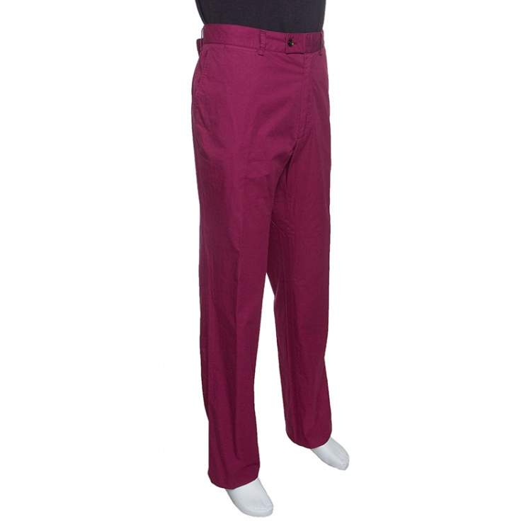 Pre Owned CH Carolina Herrera Purple Cotton Straight Fit Trousers 3XL