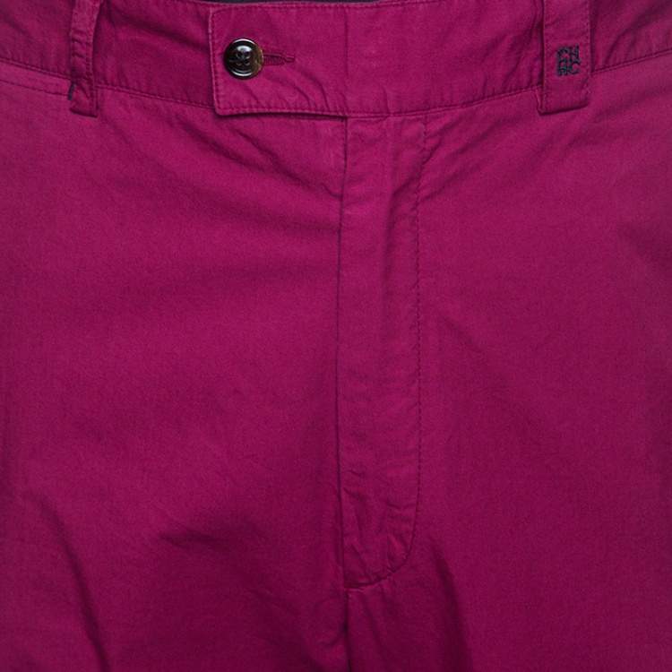Pre Owned CH Carolina Herrera Purple Cotton Straight Fit Trousers 3XL