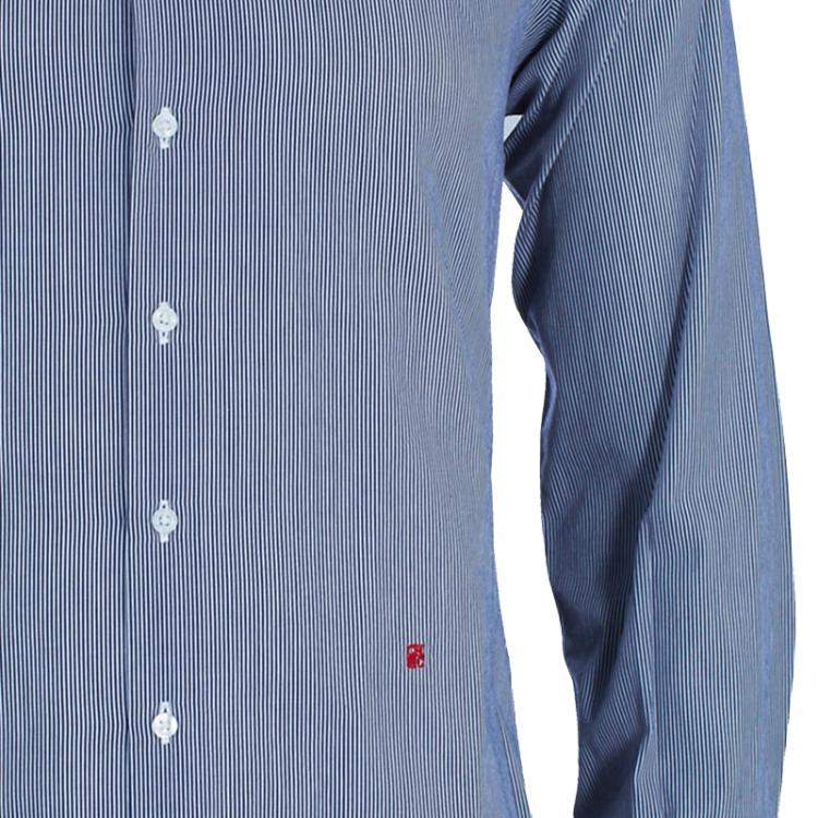 Pre Owned CH Carolina Herrera Men's Blue and White Striped Shirt S
