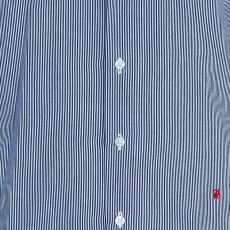 Pre Owned CH Carolina Herrera Men's Blue and White Striped Shirt S
