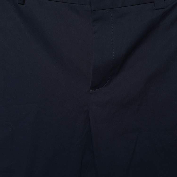 Pre Owned CH Carolina Herrera Navy Blue Cotton Trim Detail Pants XXL