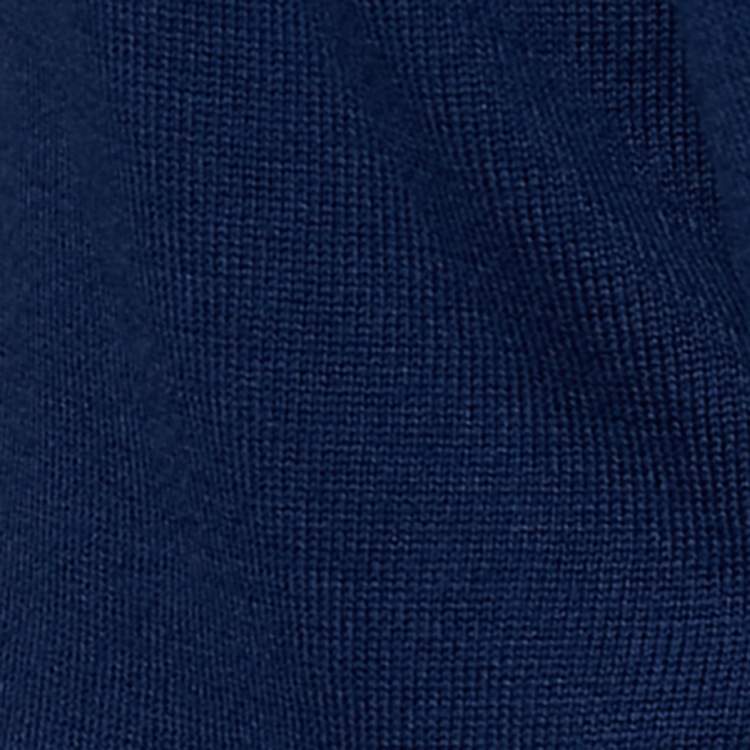Pre Owned CH Carolina Herrera Blue Knit V Neck Long Sleeve Sweater M