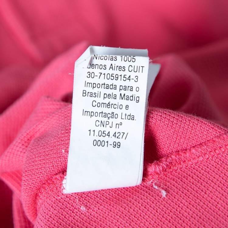 Pre Owned CH Carolina Herrera Pink Cotton Polo T-Shirts L