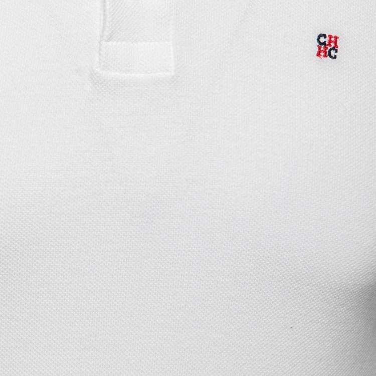 Pre Owned CH Carolina Herrera White Cotton Pique Short Sleeve Polo T-Shirt S
