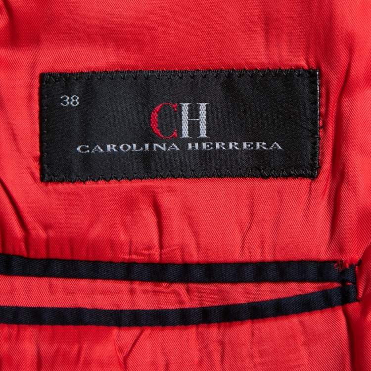 Pre Owned CH Carolina Herrera Midnight Blue Cotton Single Breasted Blazer M