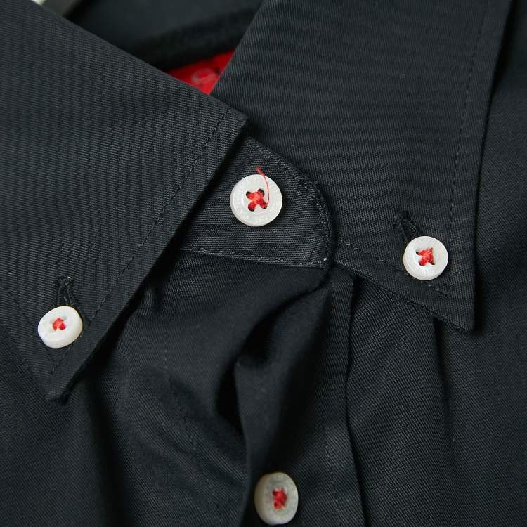 Pre Owned CH Carolina Herrera Black Cotton Button Down Shirt 2XL