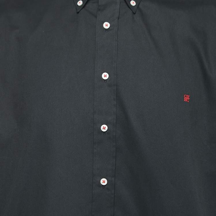 Pre Owned CH Carolina Herrera Black Cotton Button Down Shirt 2XL