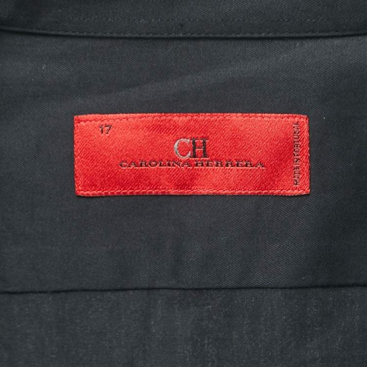 Pre Owned CH Carolina Herrera Black Cotton Button Down Shirt 2XL