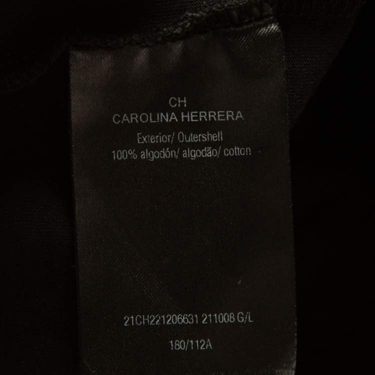 Pre Owned CH Carolina Herrera Black Printed Cotton T-Shirt L