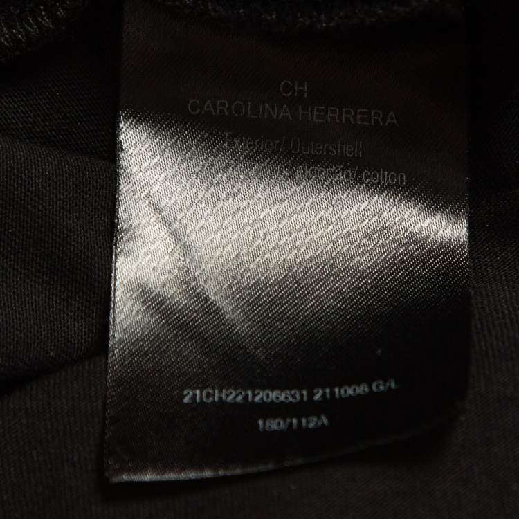 Pre Owned CH Carolina Herrera Black Printed Cotton T-Shirt L