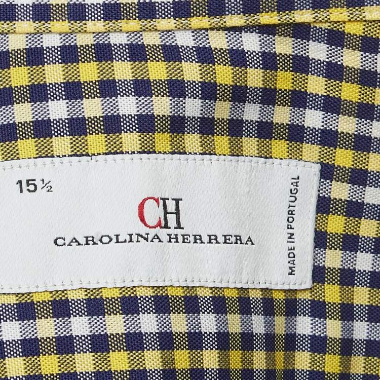 Pre Owned CH Carolina Herrera Multicolor Checked Cotton Button Down Shirt M